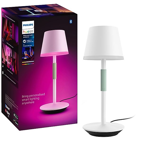 Philips Hue Tragbare Tischleuchte White & Color Ambiance Go Weiß 370 lm günstig online kaufen