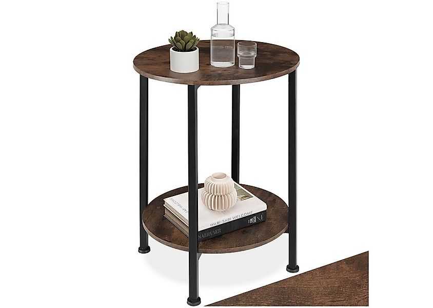 tectake Beistelltisch Ballina (1-St., 1 tlg), Runder Beistelltisch im rusti günstig online kaufen