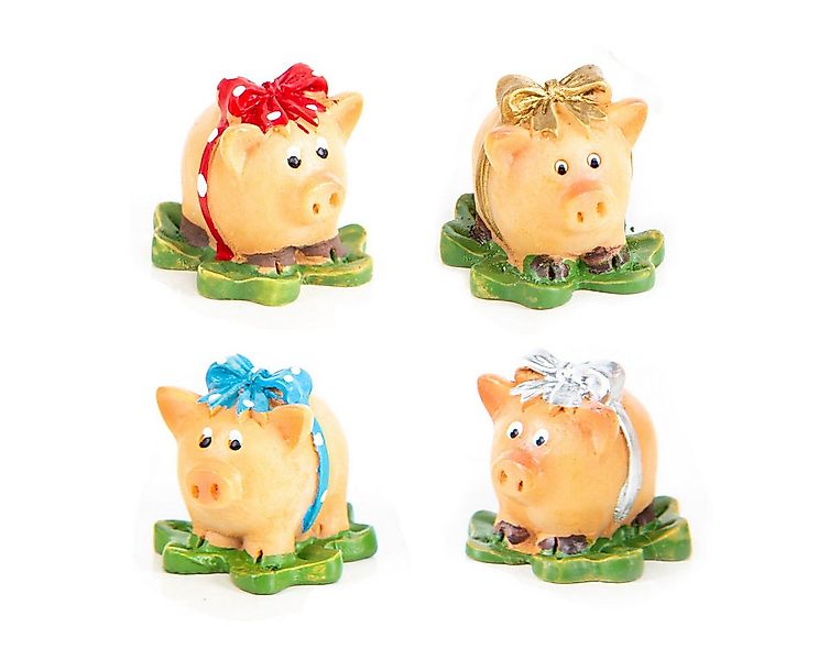 Logbuch-Verlag Dekofigur 4 Bunte Glücksschweinchen 2025 Silvester Neujahr 3 günstig online kaufen