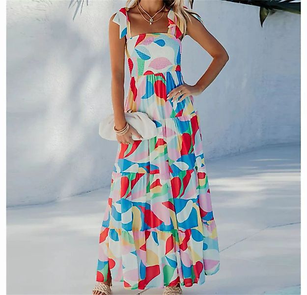 RUZU UG Dirndl Kleid Röcke langerrock Sommerkleid florales Swing-Kleid Somm günstig online kaufen