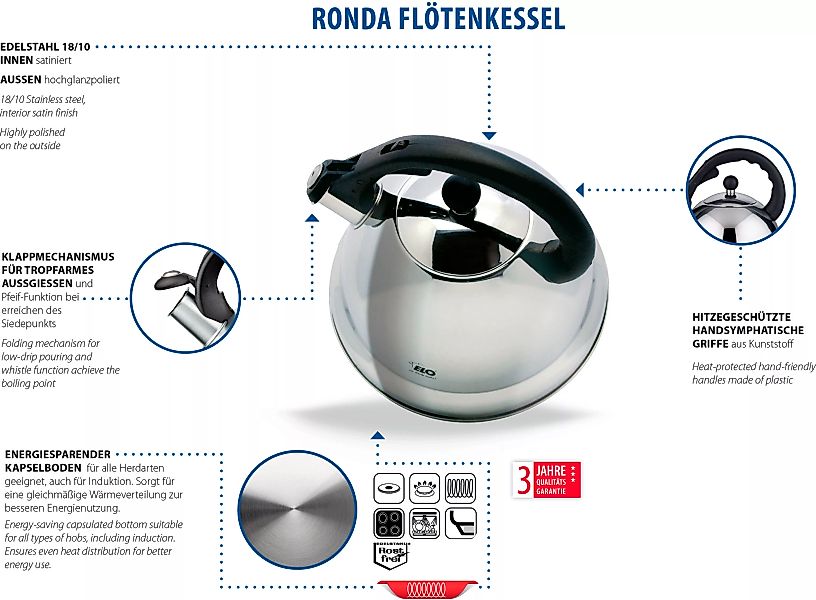 Elo Wasserkessel »Ronda«, Edelstahl 18/8, (1 tlg.) günstig online kaufen