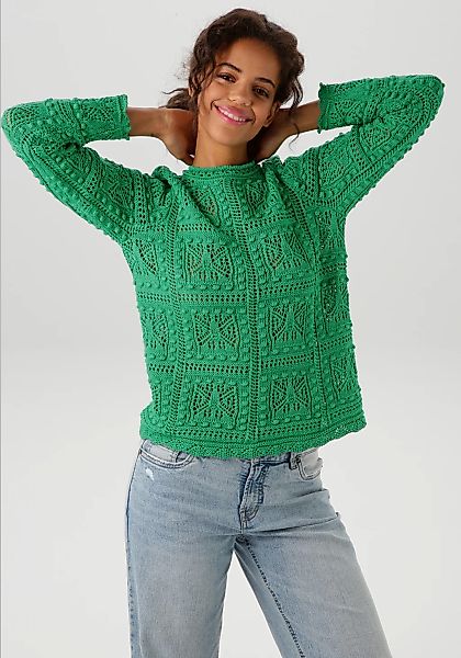 Aniston CASUAL Strickpullover, im attraktiven Ajour-Muster-Mix günstig online kaufen