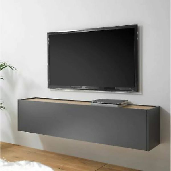 Lomadox Wohnzimmer TV Hängeschrank CRISP-61 in anthrazit mit Absetzungen in günstig online kaufen