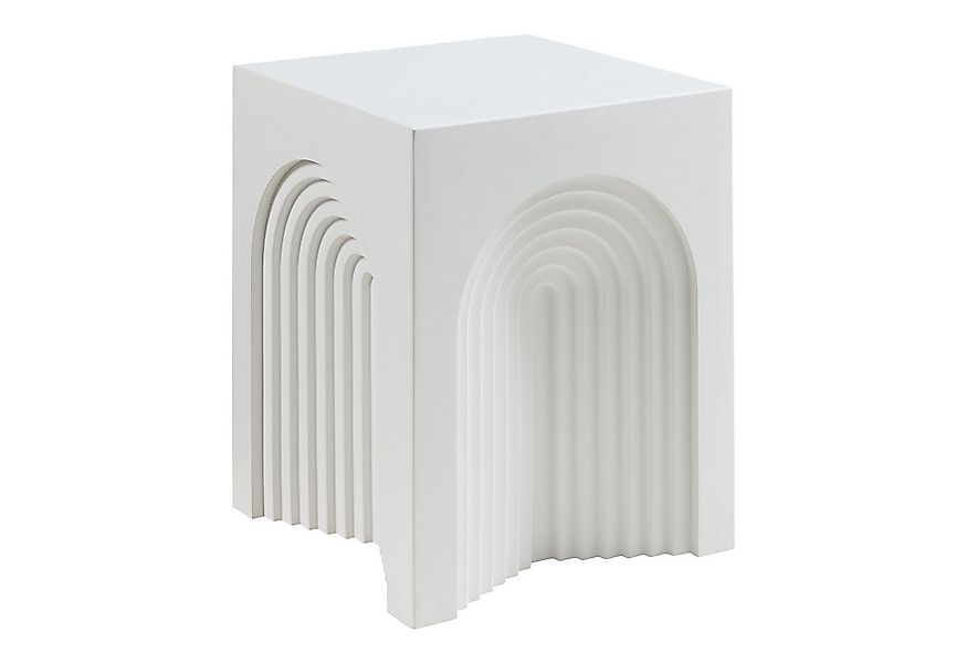 en.casa Beistelltisch, »Elverumn« MDF in Arch-Design 45 x 35 x 35 cm Weiß günstig online kaufen