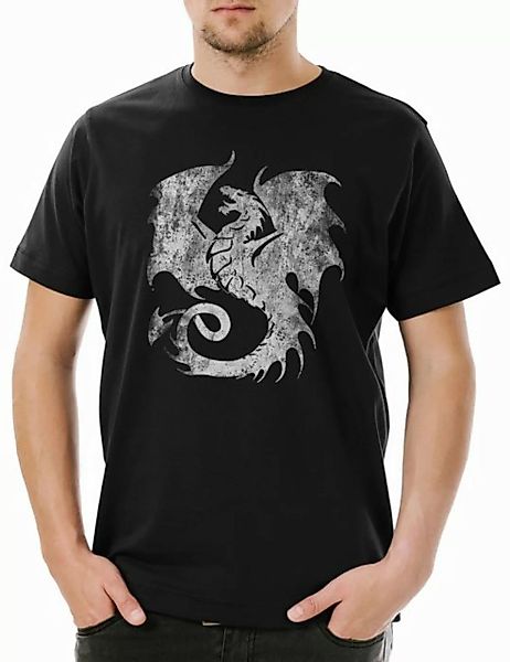 Urban Backwoods Print-Shirt Dragon V Herren T-Shirt Drache Fantasy Tattoo M günstig online kaufen