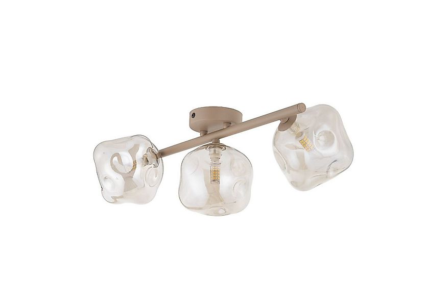 Licht-Erlebnisse Deckenstrahler UMERA, ohne Leuchtmittel, Rauchglas Metall günstig online kaufen