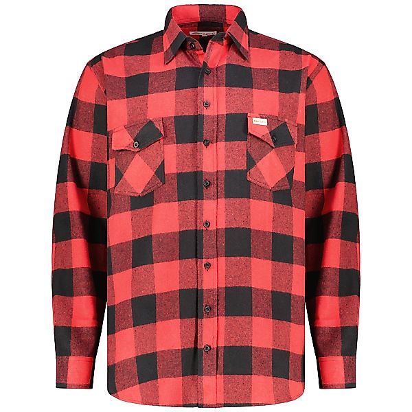 Kamro Freizeithemd aus Baumwollflanell Farbe rot/schwarz Größe: 6XL günstig online kaufen