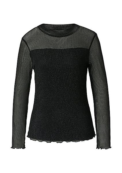 s.Oliver BLACK LABEL Langarmshirt -Langarmshirt mit transparenten Ärmeln günstig online kaufen