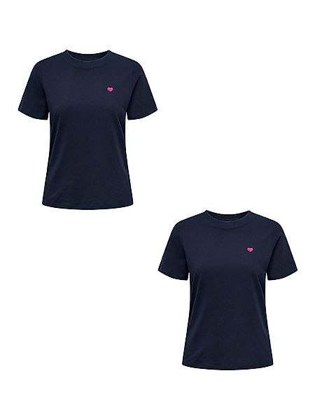 JACQUELINE de YONG T-Shirt 2er-Set Rundhals günstig online kaufen