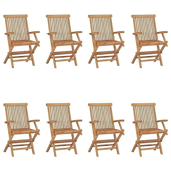 vidaXL Klappbare Gartenstühle 8 Stk Massivholz Teak 3096595 günstig online kaufen