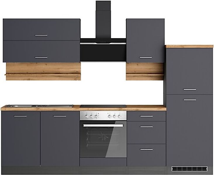 KOCHSTATION Küchenzeile »KS-Milan« 270 cm breit, robuste Metallauszüge, vie günstig online kaufen