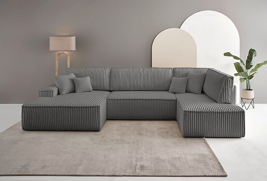 andas Wohnlandschaft »FINNLEY, U-Form XXL 329 cm, Schlafsofa, Schlaffunktio günstig online kaufen