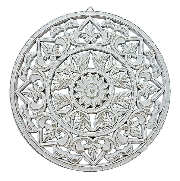 Meinposten Wanddekoobjekt Wandornament weiß shabby Ornament günstig online kaufen