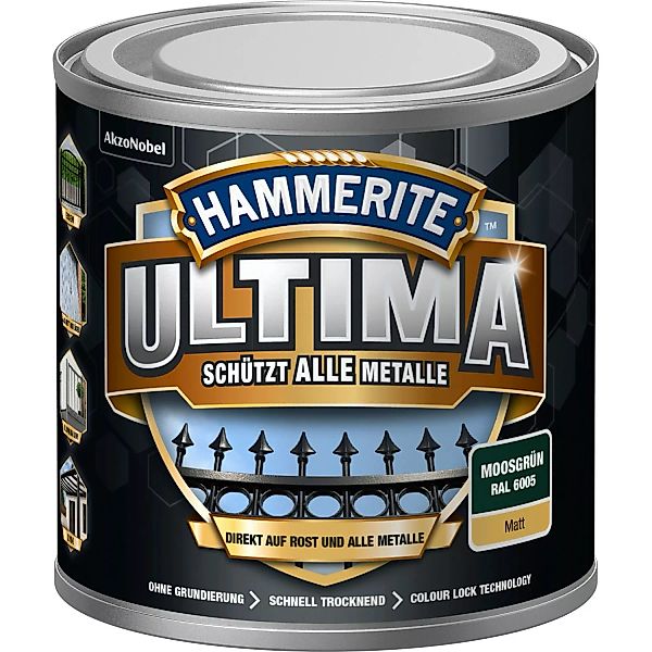 Hammerite Metallschutz-Lack Ultima Matt 250 ml Moosgrün RAL6005 günstig online kaufen