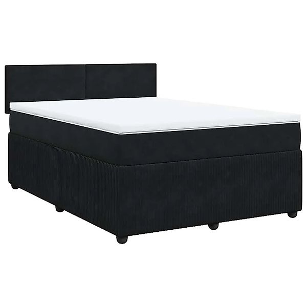 vidaXL Boxspringbett mit Matratze Schwarz 140x200 cm Samt 3290054 günstig online kaufen
