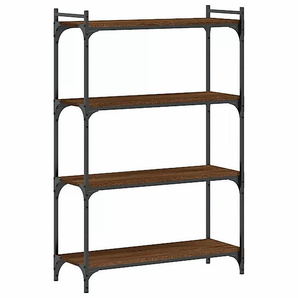 VidaXL Bücherregal 4 Böden Braun Eiche-Optik 80x30x120cm Holzwerkstoff günstig online kaufen