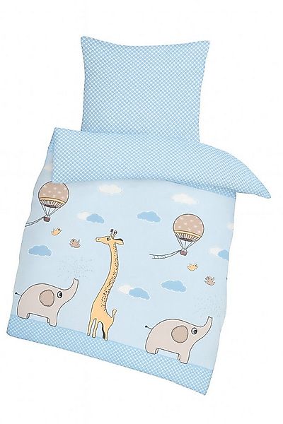 DOBNIG Babybettwäsche Biber Kinderbettwäsche 2-teilig 100x135cm Safari Elef günstig online kaufen