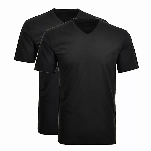 RAGMAN Herren T-Shirt 2er Pack - 1/2 Arm, Unterhemd, V-Neck Schwarz 8XL günstig online kaufen