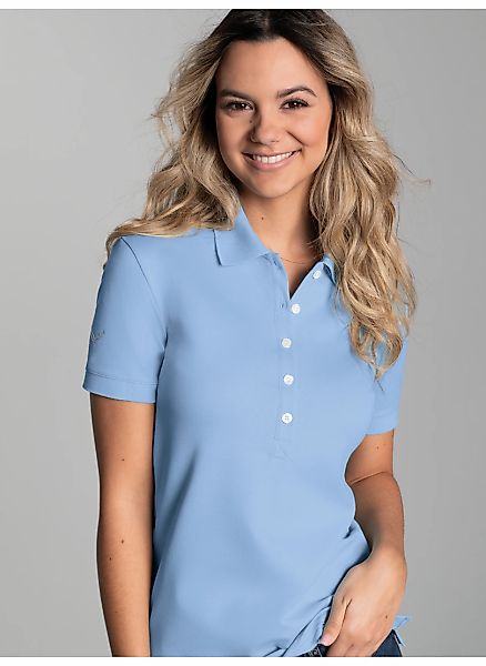 Trigema Poloshirt "TRIGEMA Poloshirt mit Kristallsteinen" 1 günstig online kaufen