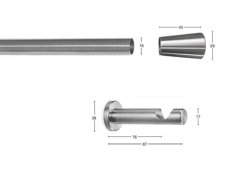 GARESA Gardinenstange "ROSA" Ø 16 mm 1 läufig-läufig Wunschmaßlänge Vorhang günstig online kaufen