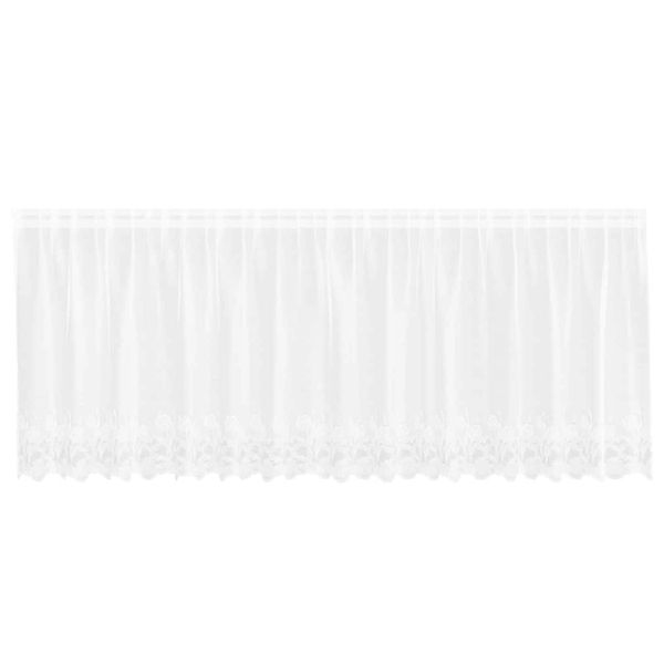 vidaXL Spitzenvorhang mit Vorhängen Weiß 400x120cm Polyester 4107789 günstig online kaufen