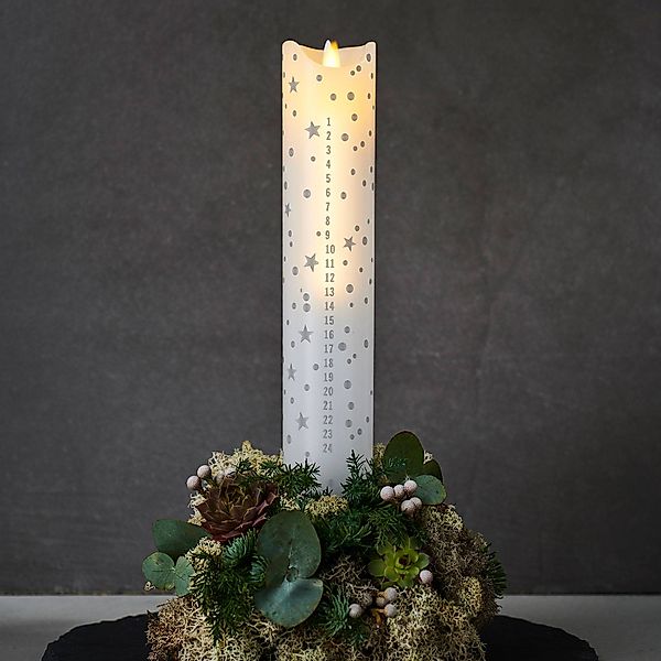 LED-Kerze Sara Calendar, weiß/Romantic, Höhe 29 cm günstig online kaufen