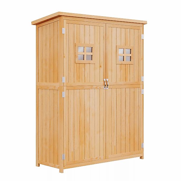 Outsunny Gartenschrank Holz Geräteschuppen Pultdach 127,5x50x164cm, Geräteh günstig online kaufen