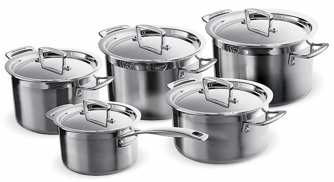 Le Creuset 3-Ply Profi-Topfset 5-teilig Edelstahl günstig online kaufen