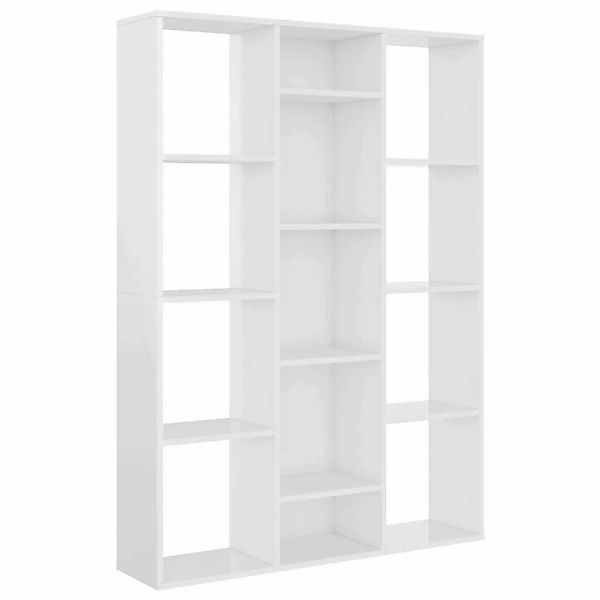 vidaXL Raumteiler/Bücherregal Hochglanz-Weiß 100x24x140 cm günstig online kaufen