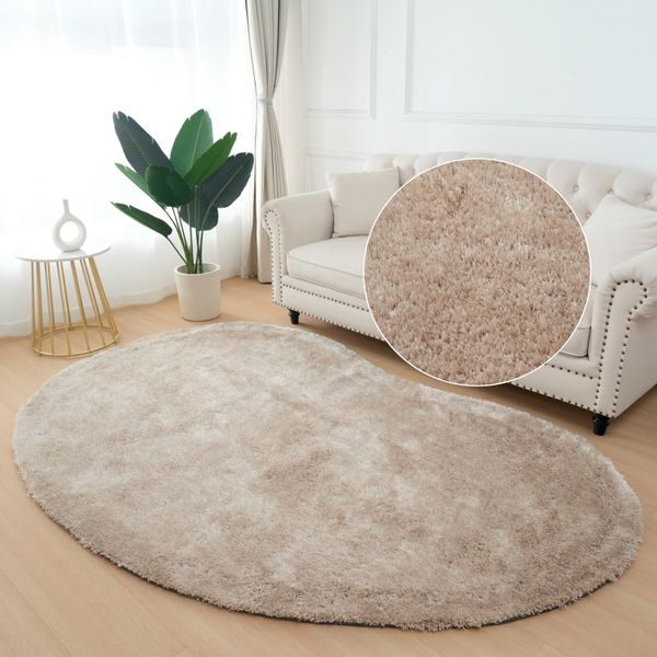 Bruno Banani Hochflor-Teppich "Dana Bean shape, besondere Form, weich, Mikr günstig online kaufen