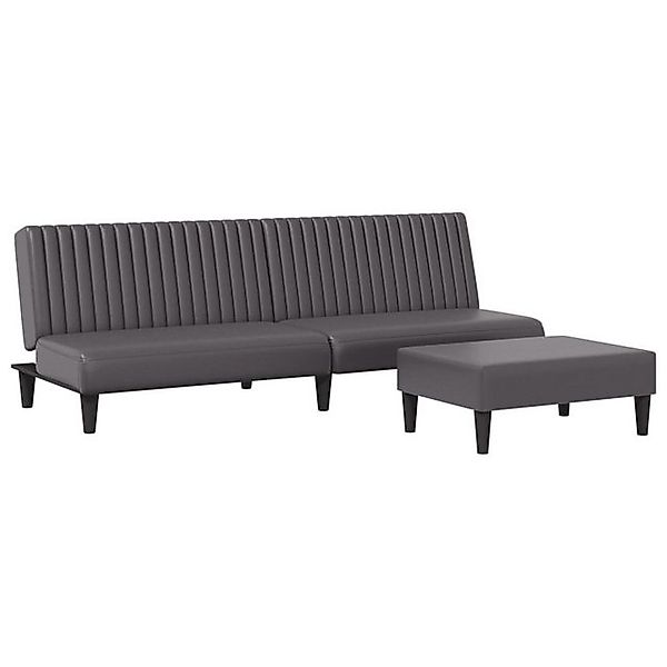 vidaXL Sofa, 2-tlg. Sofagarnitur Grau Kunstleder günstig online kaufen