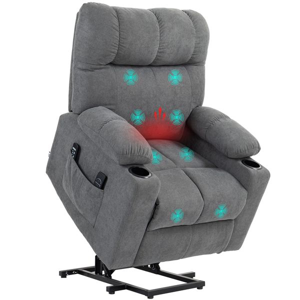 HOMCOM Massagesessel Elektrischer Aufstehsessel, mit Liegefunktion, günstig online kaufen