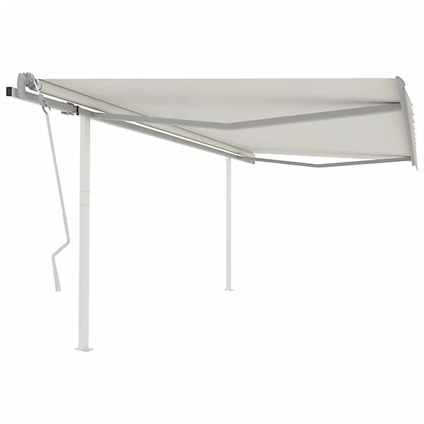furnicato Markise Manuell Einziehbar mit Pfosten 4x3,5 m Creme günstig online kaufen