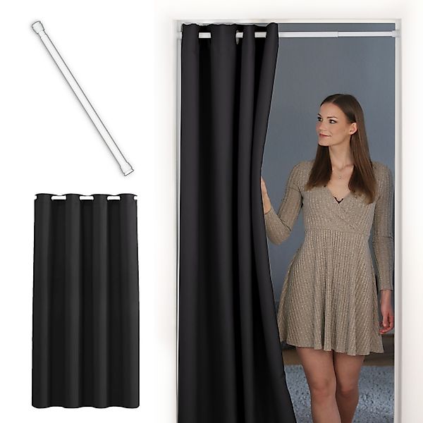 tinycurtains Türvorhang mit Stange weiß 70-120 günstig online kaufen