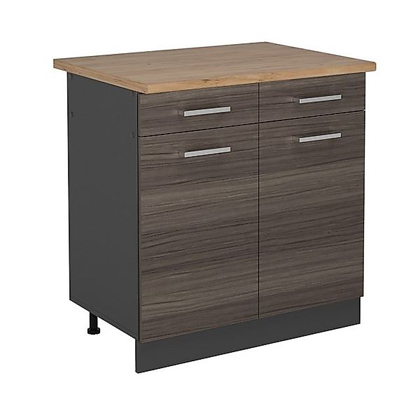 Vicco Unterschrank R-Line, Edelgrau/Anthrazit, 80 cm, AP Eiche günstig online kaufen