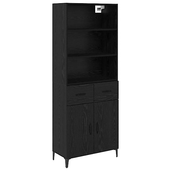 vidaXL Highboard Schwarz Eichen-Optik 69,5 x 34 x 180 cm Holzwerkstoff 3416 günstig online kaufen