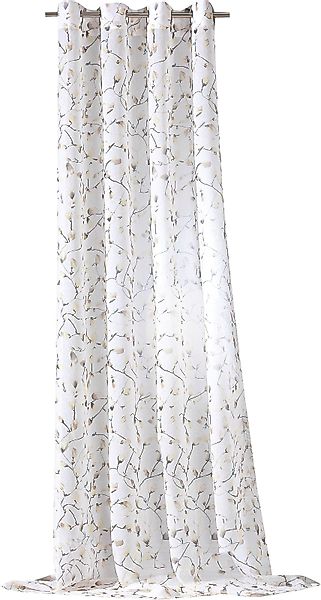 Weckbrodt Vorhang "Mila" Ösen 1 Stk. tlg. Leinen-Optik, transparent, mit fl günstig online kaufen