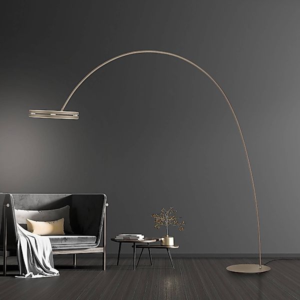 PURE LED-Stehlampe Loop-Bow, bronzefarben, Ausladung 290 cm günstig online kaufen