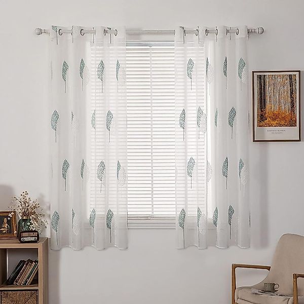 NUODWELL Gardine 2er Set Wohnzimmer Vorhänge, günstig online kaufen