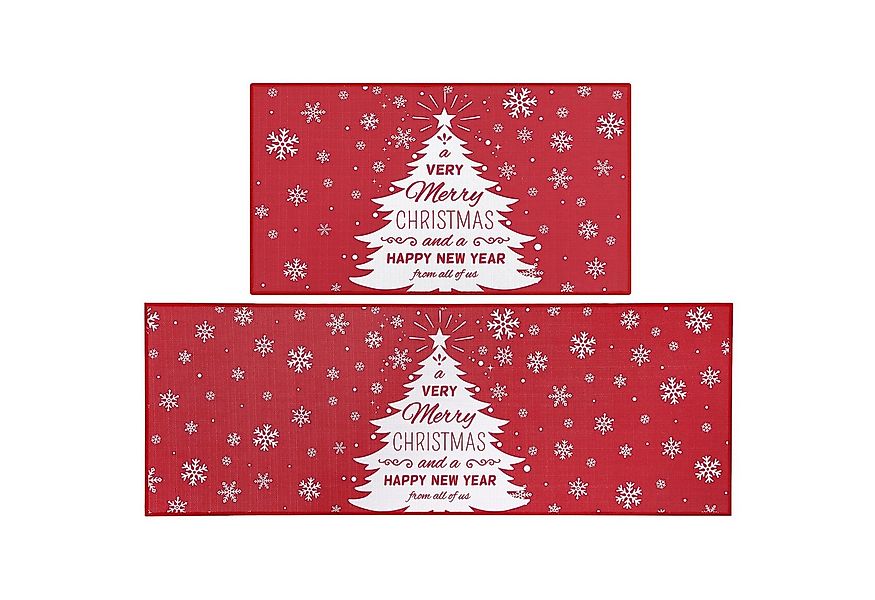 GarveeMore Teppich Frohe Weihnachten Küche Teppich Küche Fußmatten Set von günstig online kaufen