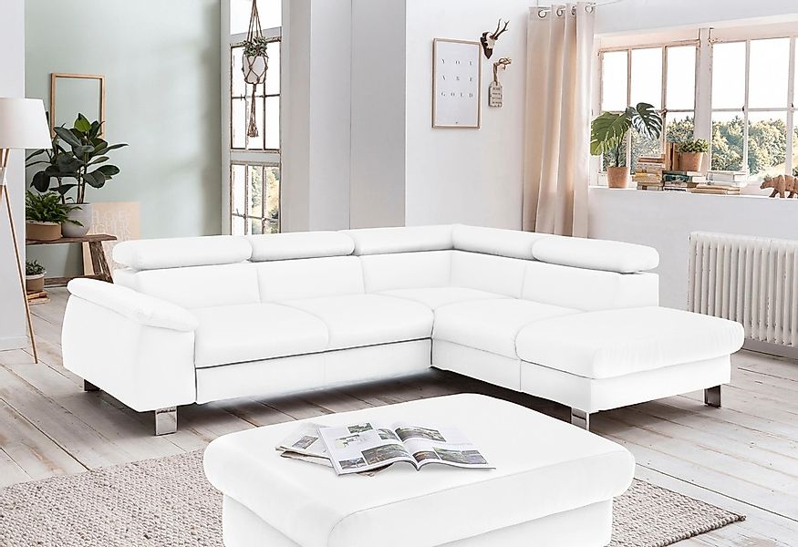 COTTA Ecksofa "Komaris L-Form, B: 249 cm" mit Kopfteilverstellung, optional günstig online kaufen