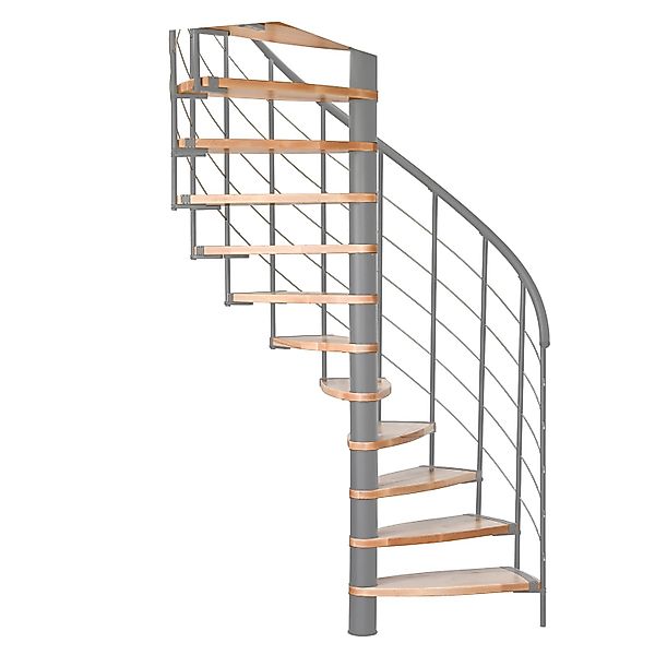Minka Spindeltreppe Helios Grau-Buche Hell günstig online kaufen