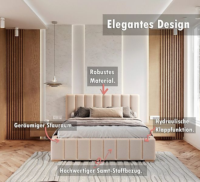 FDM Polsterbett Stauraumbett Bettgestell 90x200, 120x200, günstig online kaufen