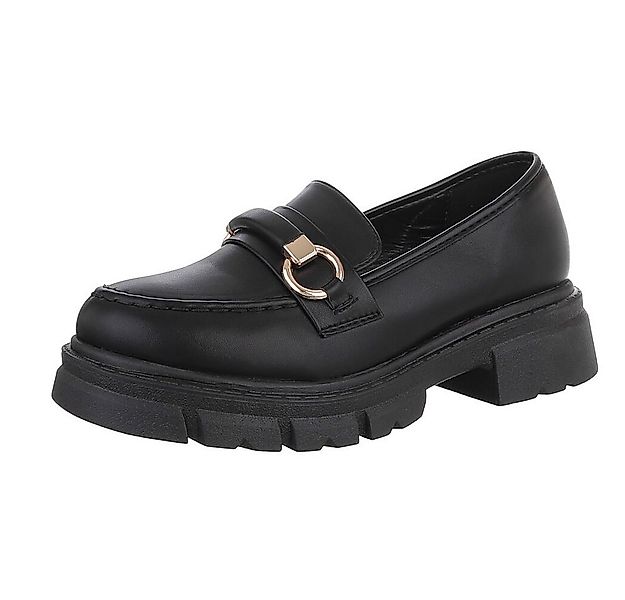 Ital-Design Moderne Damen Loafer mit Schnalle und robuster Sohle Slipper (8 günstig online kaufen