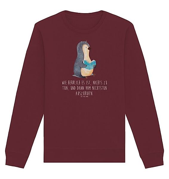 Mr. & Mrs. Panda Longpullover Größe L Pinguin Buch - Burgundy - Geschenk, S günstig online kaufen