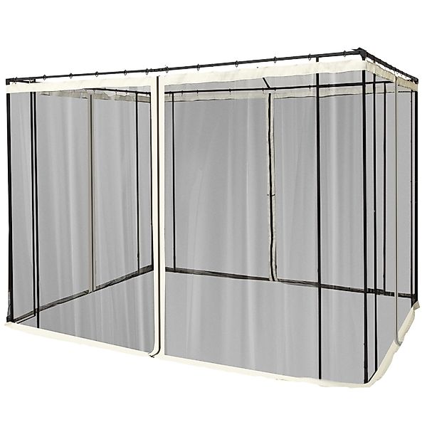 Outsunny Gazebo Moskitonetz Polyester Nylon-Mesh Schwarz 302L x 207H cm günstig online kaufen