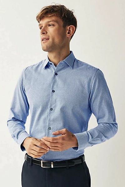 Next Langarmhemd Strukturiertes Slim Fit Baumwollhemd (1-tlg) günstig online kaufen