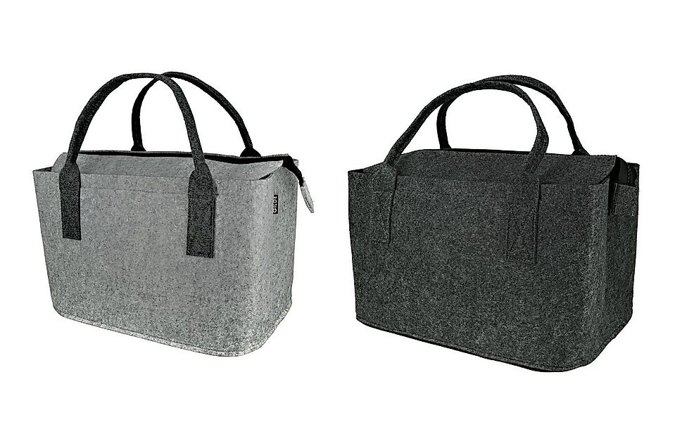 GMD Living Tragetasche ZIPPER (2-tlg), hochwertige Filztaschen in hellgrau günstig online kaufen