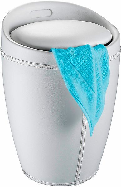 Wenko Hocker Candy White Lederoptik 50,5 cm x 36 cm x 36 cm günstig online kaufen