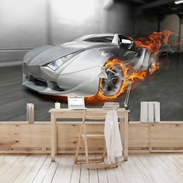 Bilderwelten Kindertapete Supercar in Flammen bunt Gr. 288 x 190 günstig online kaufen